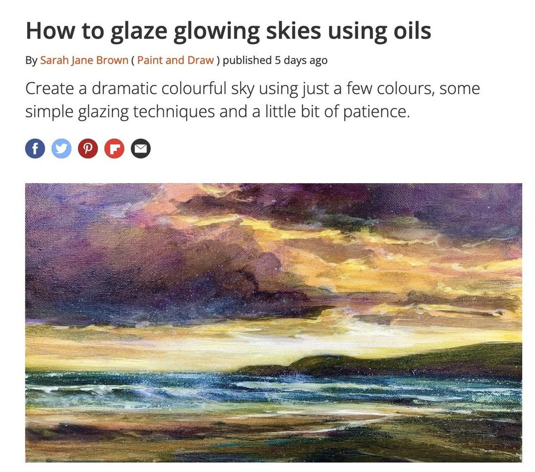 How to glaze glowing skies using oils