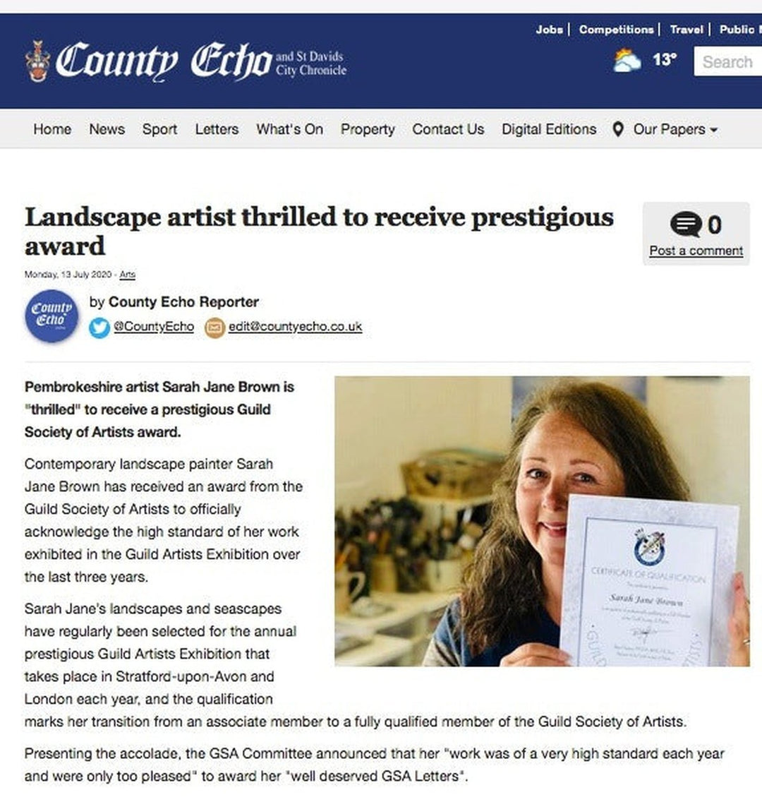 “Landscape artist thrilled to receive prestigious award”