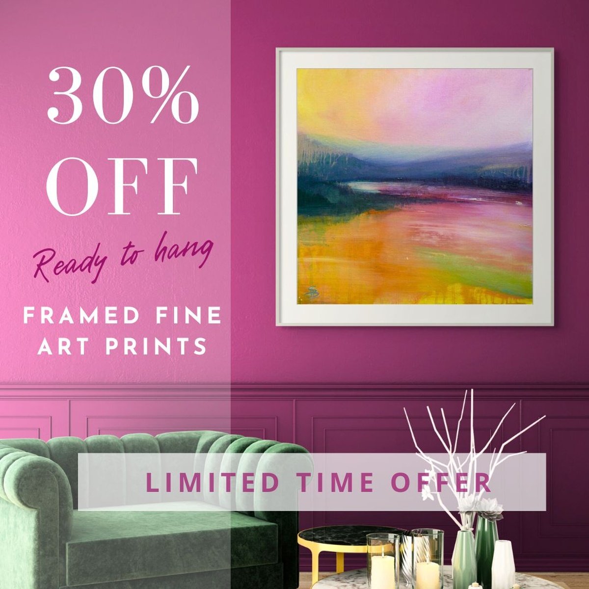 Save 30% on framed prints on paper!