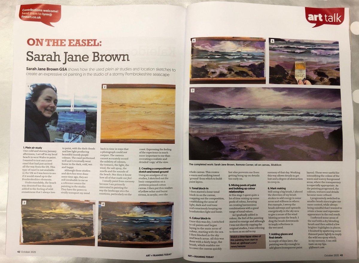 “On the easel” feature in Art & Framing Today magazine
