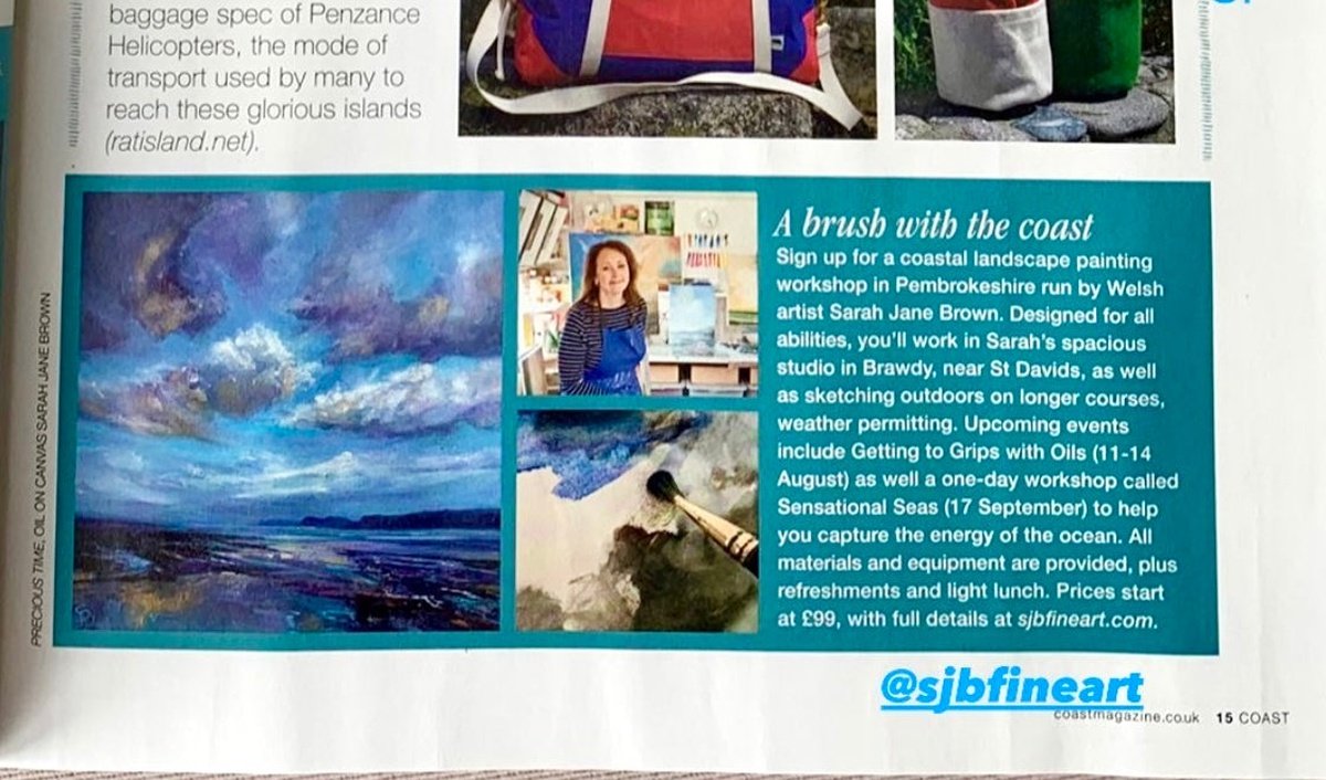 My workshops in August issue of Coast magazine!