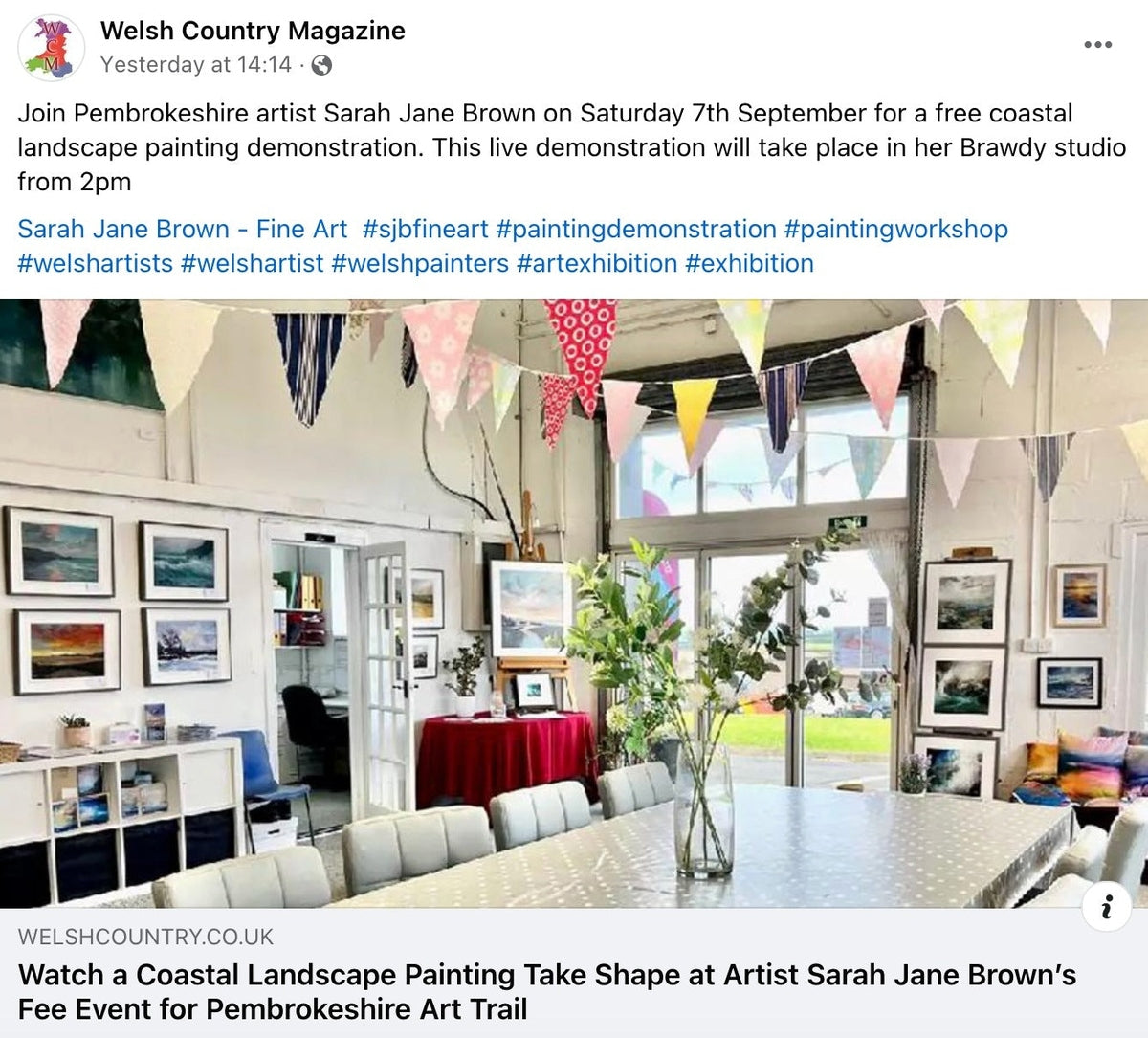 My painting demo featured in Welsh Country Magazine