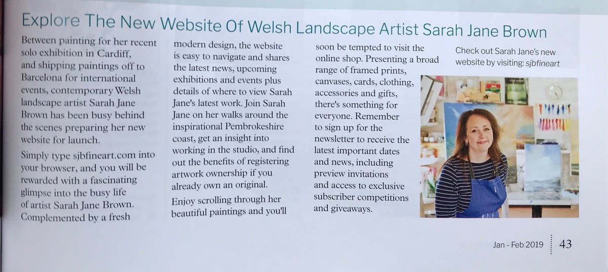My website news features in Welsh Country magazine