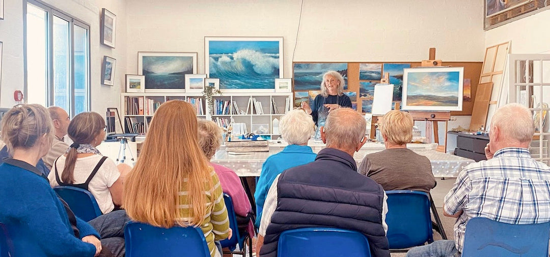 Live painting demonstration during May Open Studio