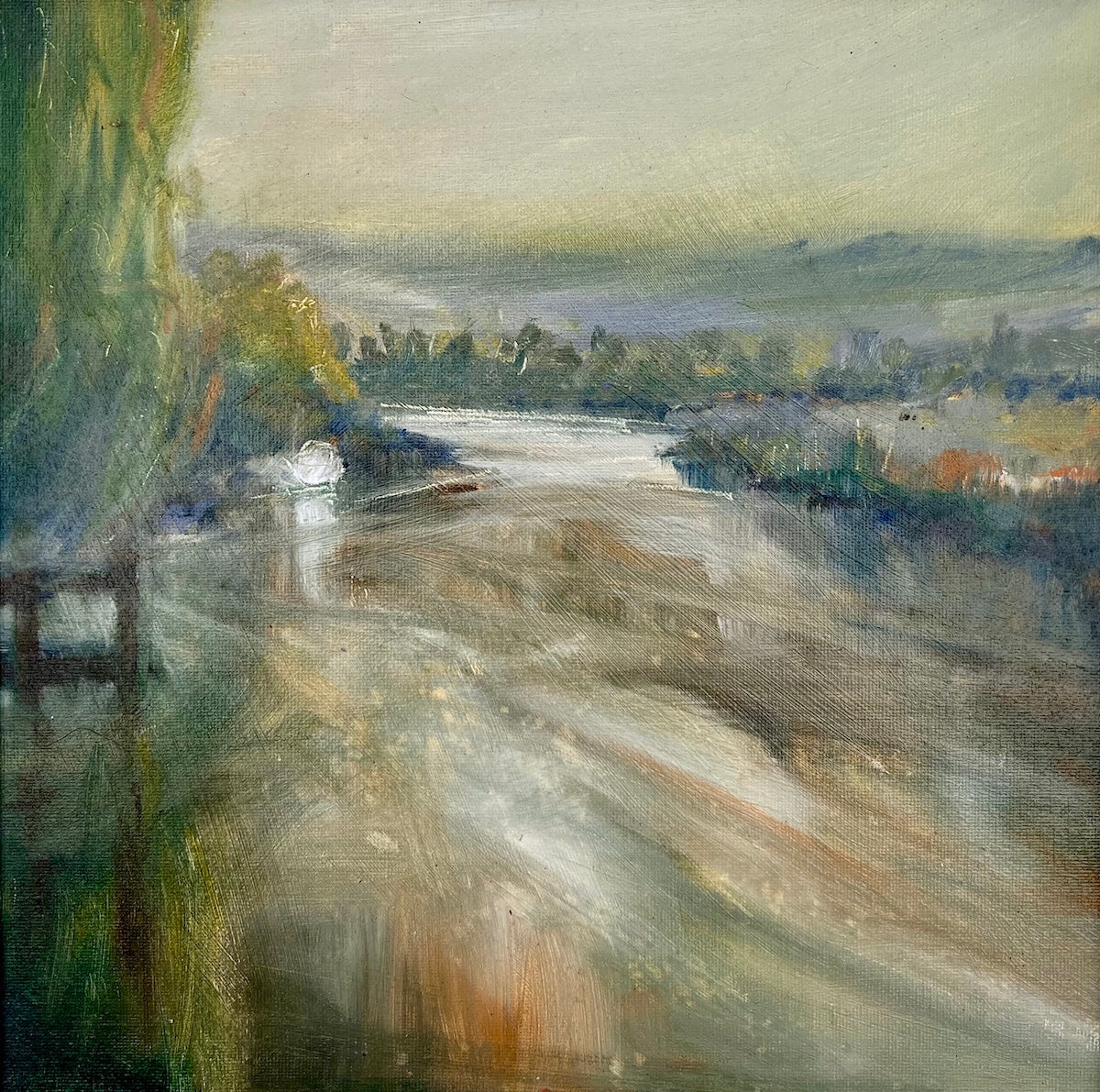 Painting insights: Rain on the river