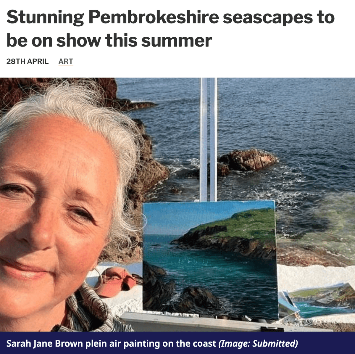 In the Western Telegraph: 'Stunning Pembrokeshire seascapes to be on show this summer'