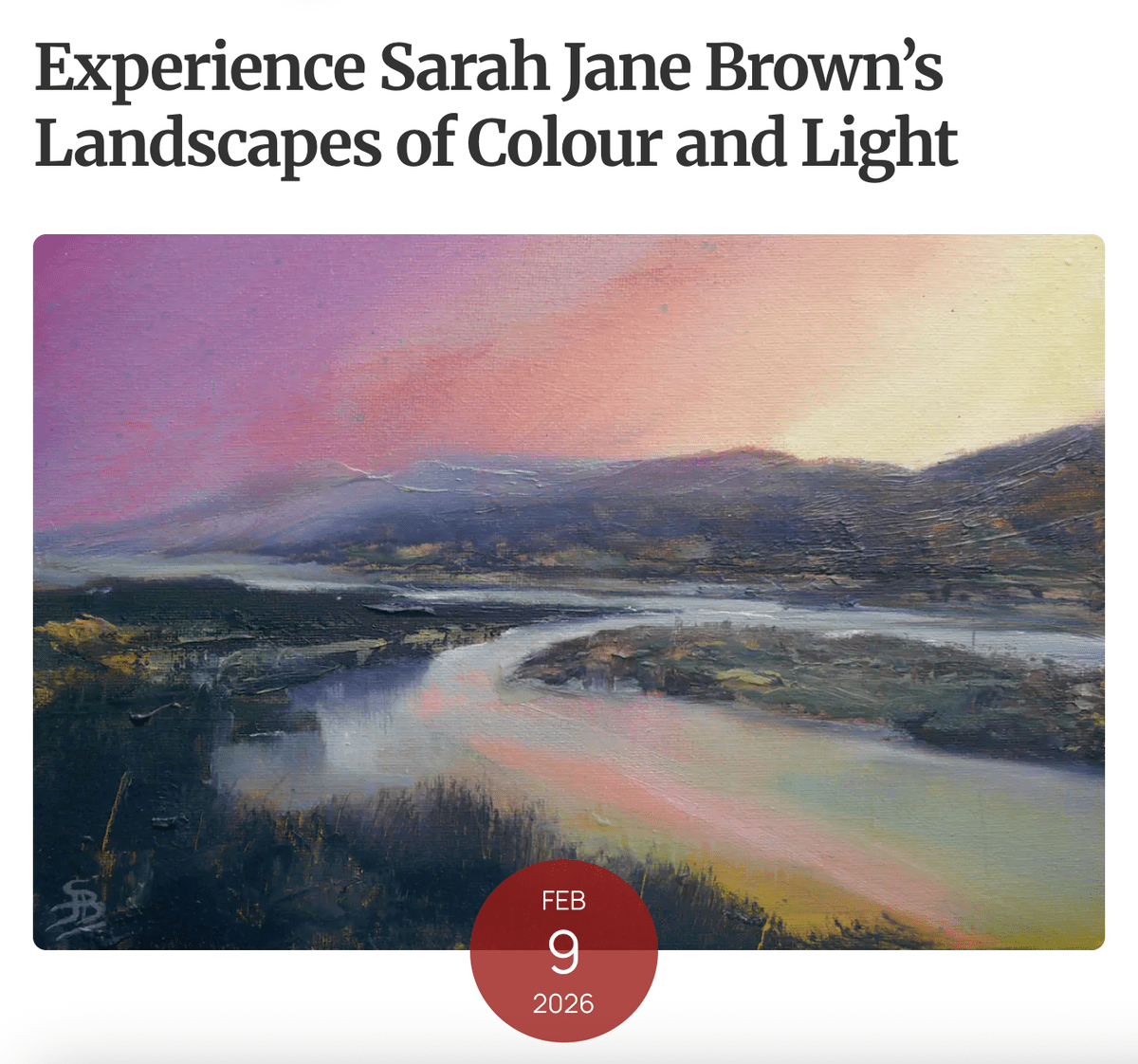 In Welsh Country Magazine: Experience Sarah Jane Brown's landscapes of colour and light