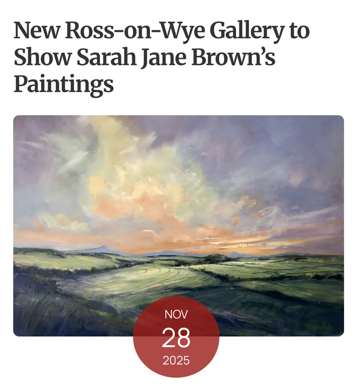 Latest exhibition news featured in Welsh Country magazine