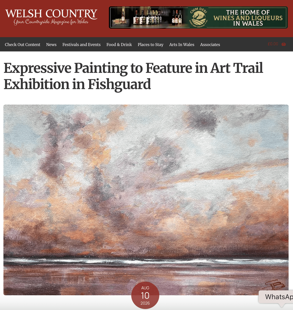 In Welsh Country Magazine: Expressive Painting to Feature in Art Trail Exhibition in Fishguard