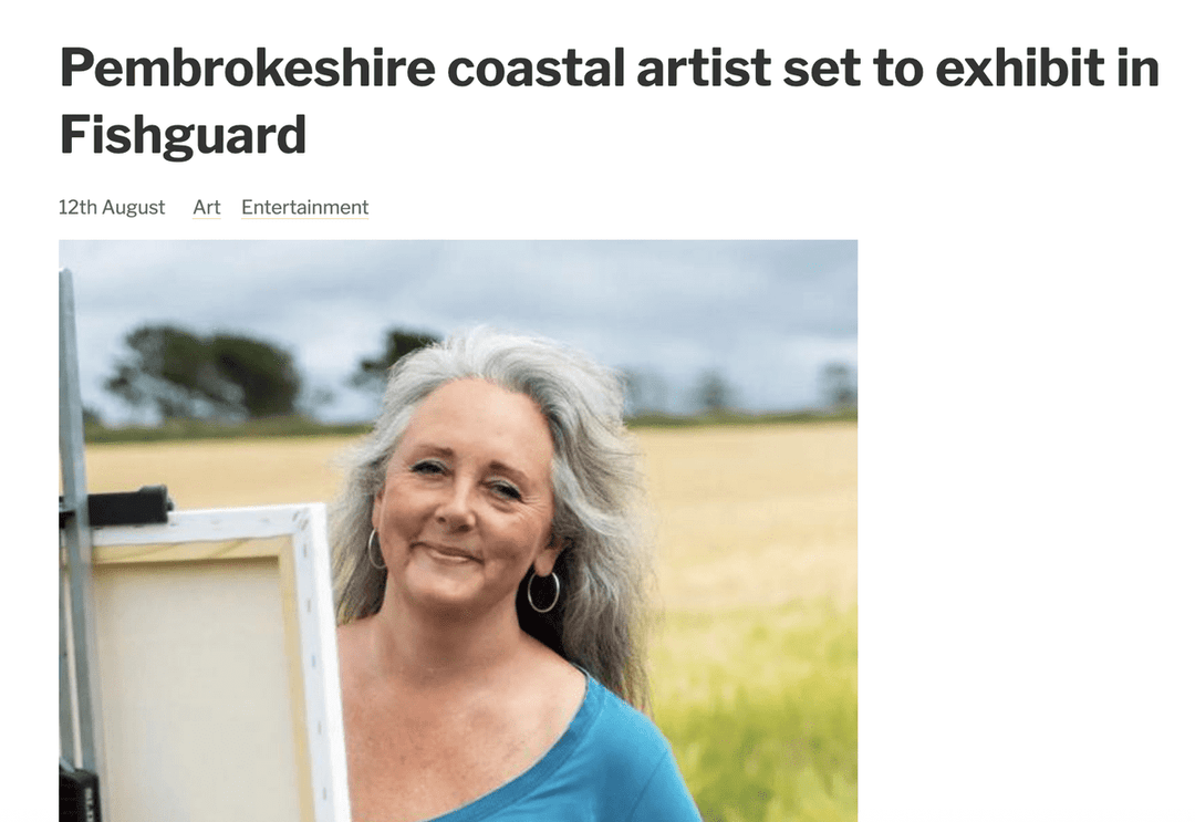 In the Western Telegraph: Pembrokeshire coastal artist set to exhibit in Fishguard