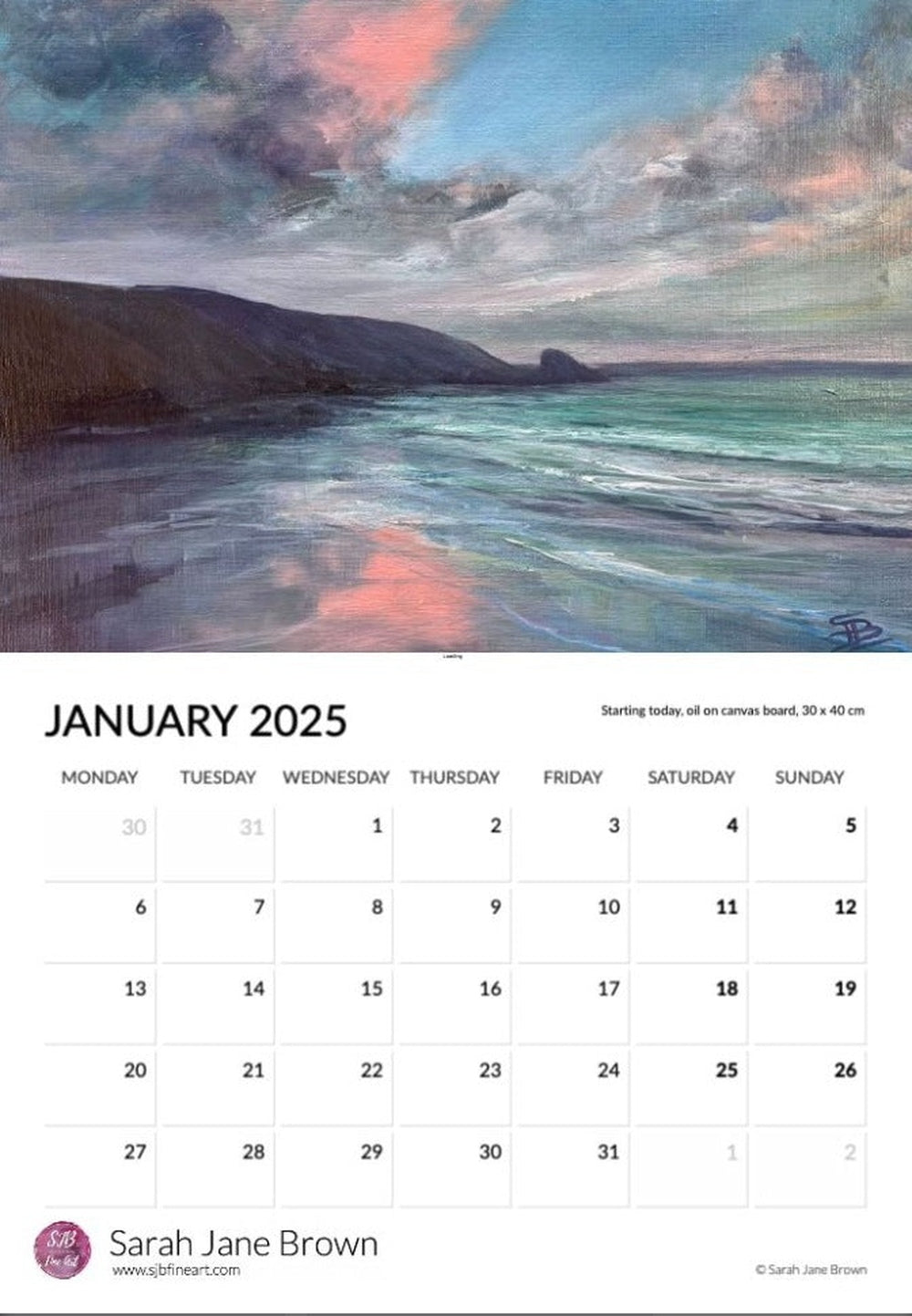 2025 Calendar SJB Fine Art