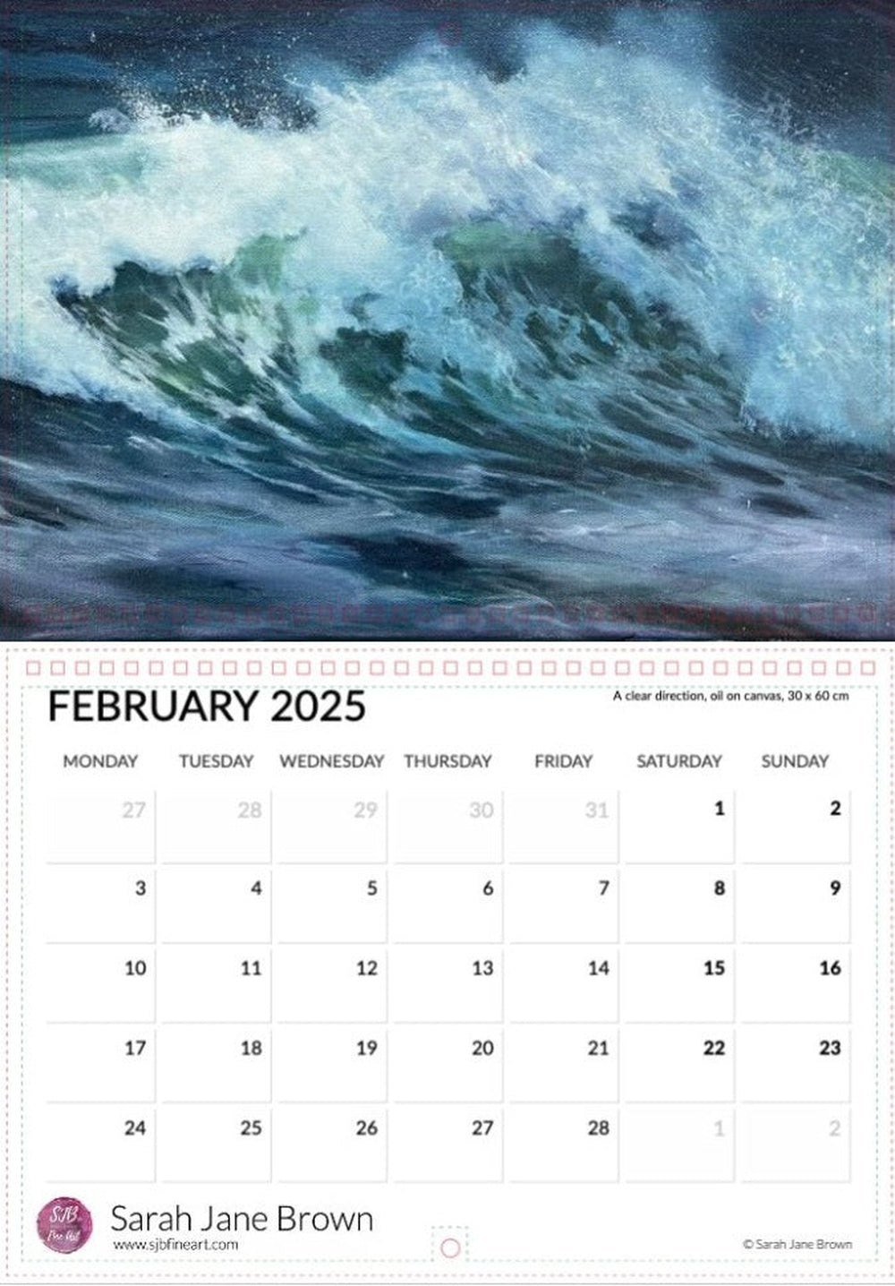 2025 Calendar SJB Fine Art