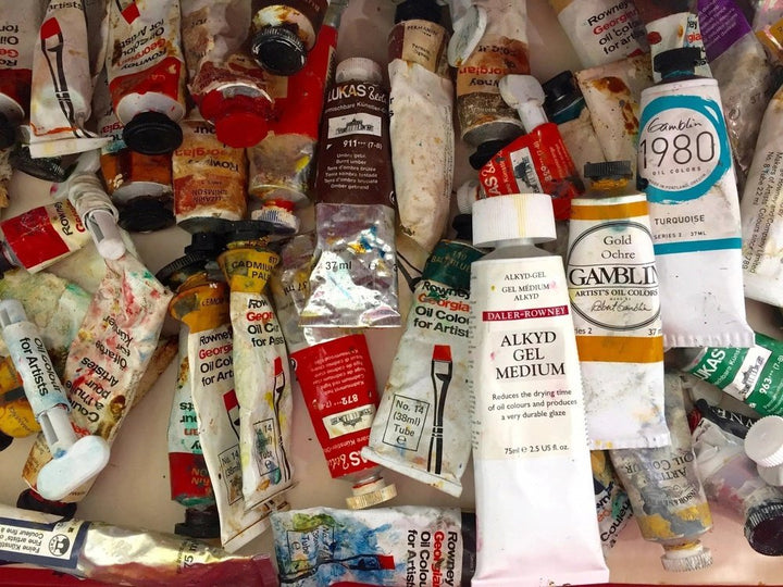 Oil Paint Tubes. Get to grips with oils workshop, with SJB Fine Art